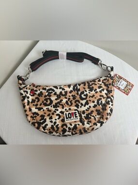 Brighton Spotted Love Leopard-Print Swing Bag in Tan Black White